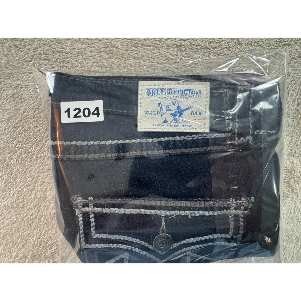 True Religion Becca Bootcut Jeans Womens 32 Dark Blue Denim Flap Pocket USA Made